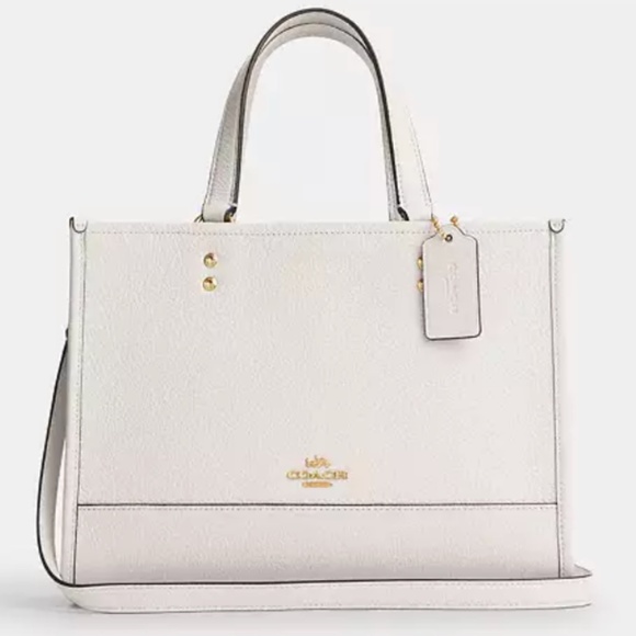 New🤍Coach White Dempsey Carryall Large Tote - Picture 1 of 6